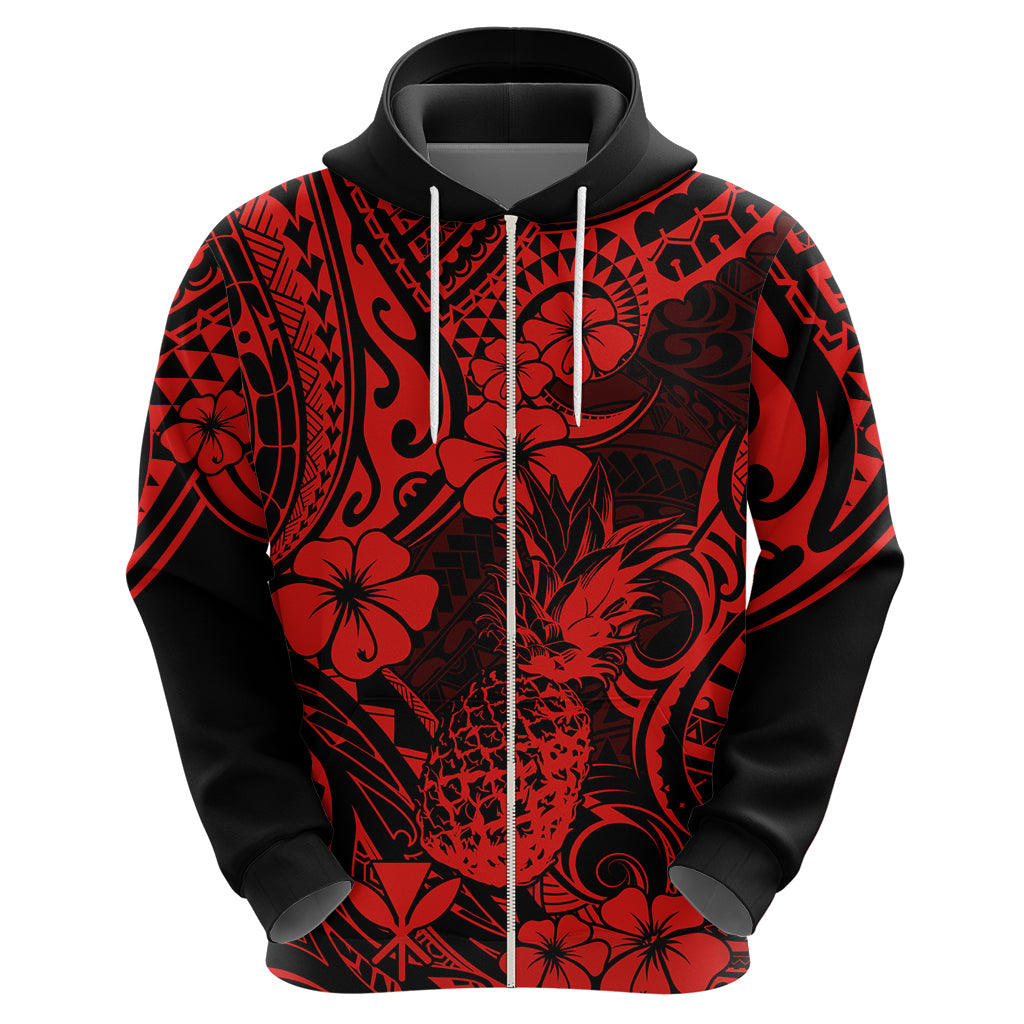 Hawaii Pineapple Hoodie Polynesian Pattern Red Version LT01 - Polynesian Pride