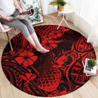 Hawaii Pineapple Round Carpet Polynesian Pattern Red Version LT01 - Polynesian Pride