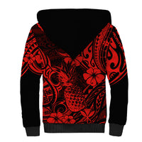 Hawaii Pineapple Sherpa Hoodie Polynesian Pattern Red Version LT01 - Polynesian Pride