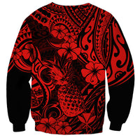 Hawaii Pineapple Sweatshirt Polynesian Pattern Red Version LT01 - Polynesian Pride