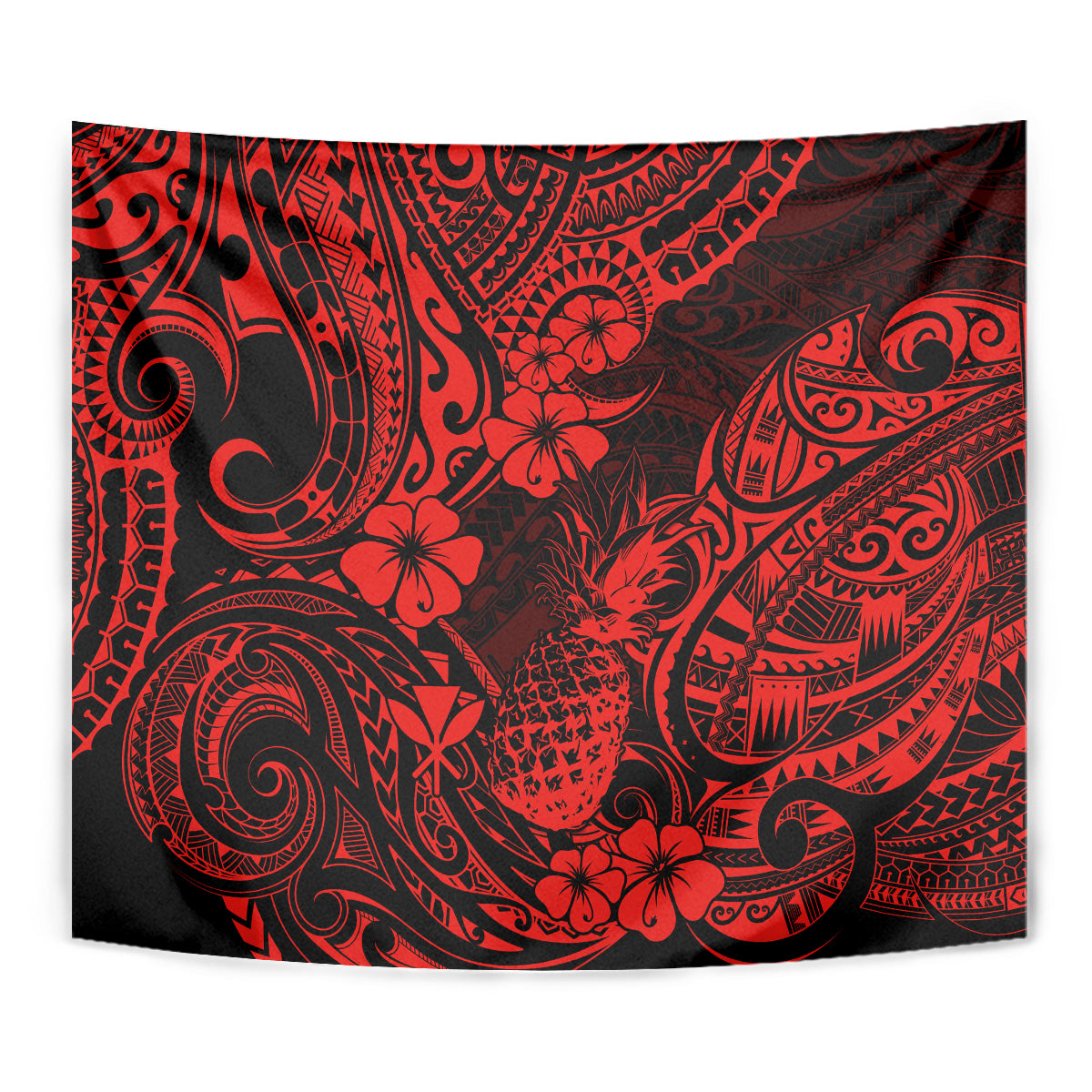 Hawaii Pineapple Tapestry Polynesian Pattern Red Version LT01 - Polynesian Pride