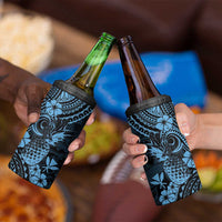 Hawaii Pineapple 4 in 1 Can Cooler Tumbler Polynesian Pattern Sky Blue Version