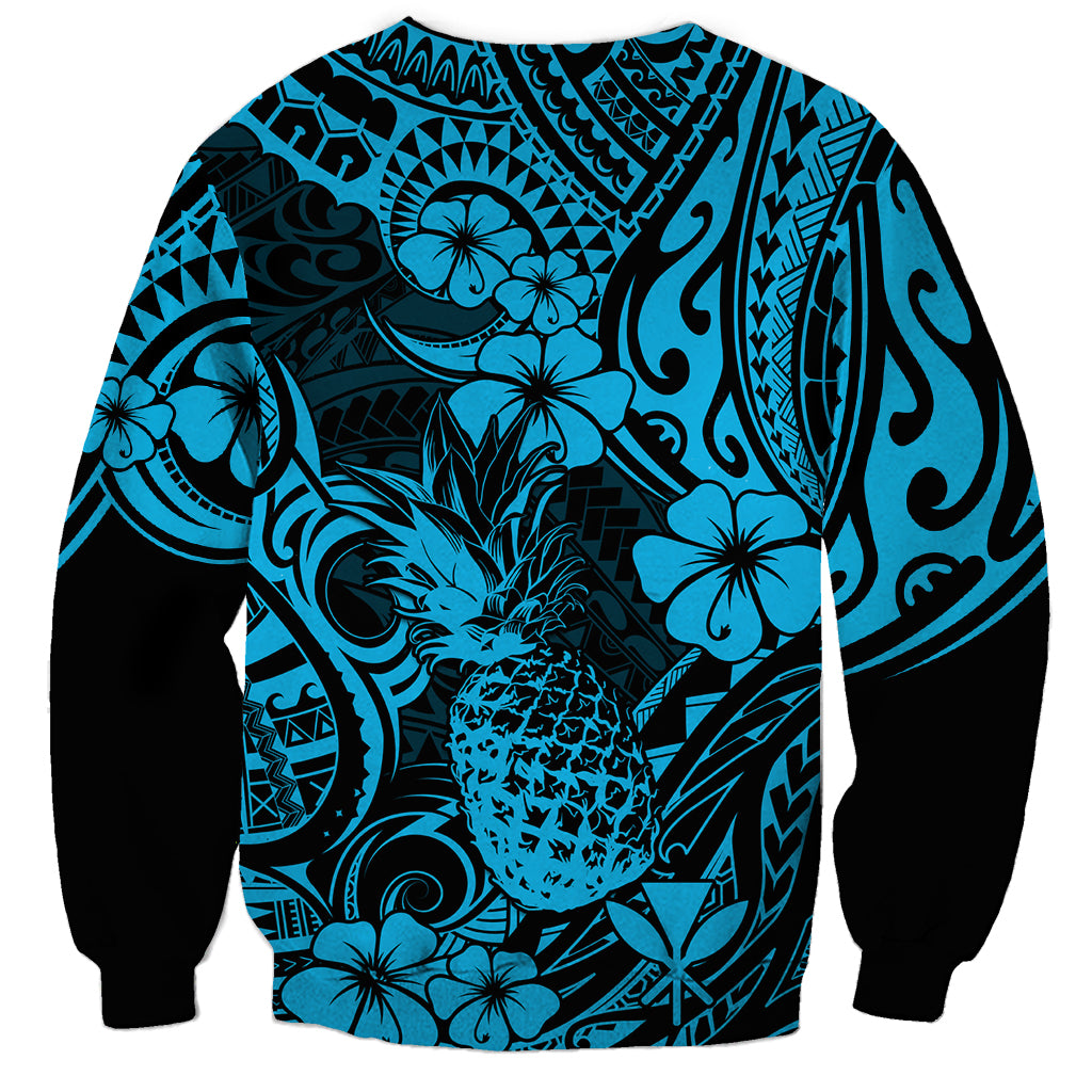 Hawaii Pineapple Sweatshirt Polynesian Pattern Sky Blue Version LT01 - Polynesian Pride
