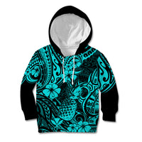 Hawaii Pineapple Kid Hoodie Polynesian Pattern Turquoise Version LT01 Turquoise - Polynesian Pride