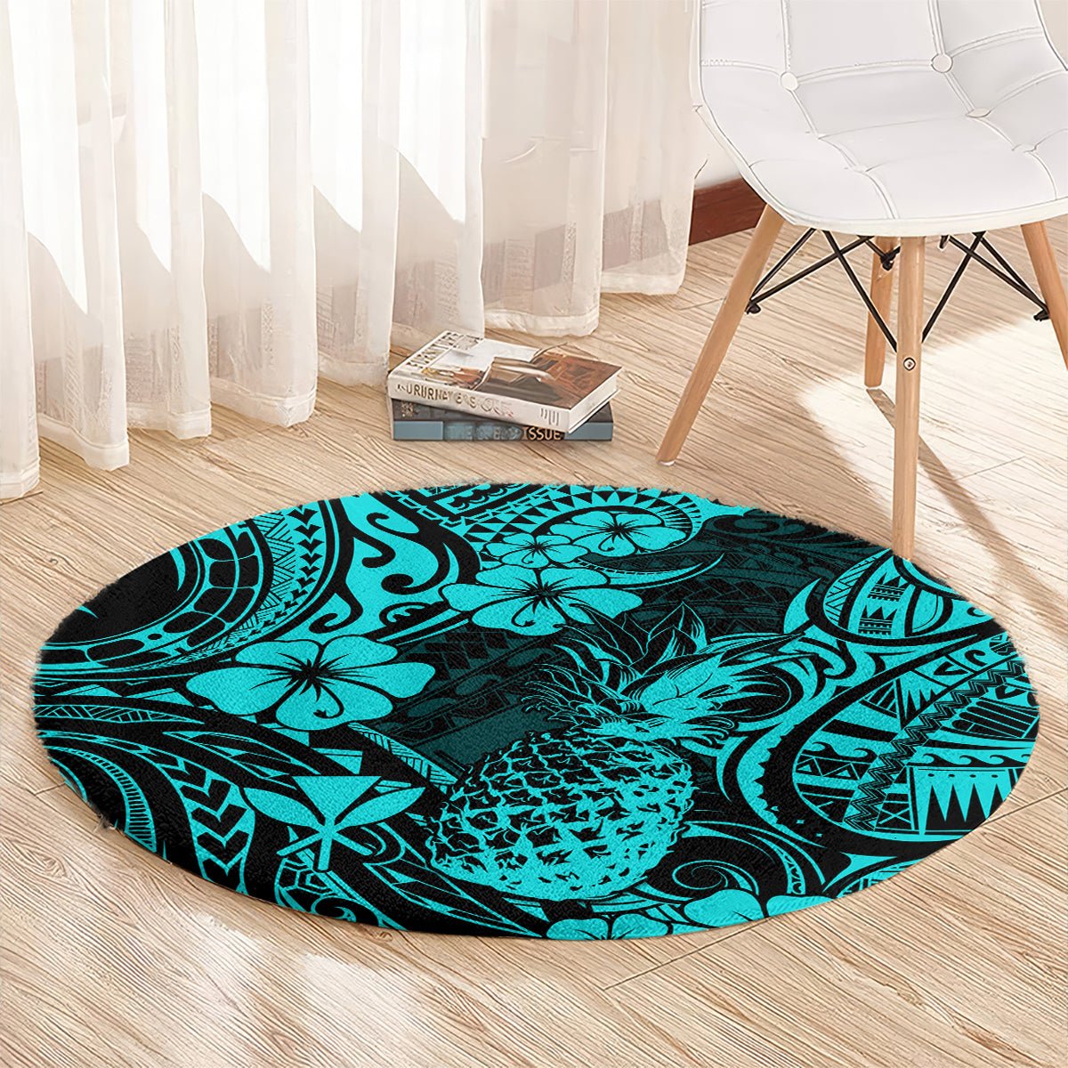 Hawaii Pineapple Round Carpet Polynesian Pattern Turquoise Version LT01 - Polynesian Pride