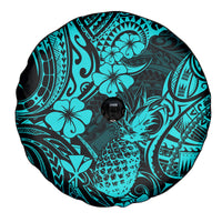 Hawaii Pineapple Spare Tire Cover Polynesian Pattern Turquoise Version LT01 - Polynesian Pride