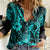 Hawaii Pineapple Women Casual Shirt Polynesian Pattern Turquoise Version LT01 Female Turquoise - Polynesian Pride