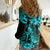 Hawaii Pineapple Women Casual Shirt Polynesian Pattern Turquoise Version LT01 - Polynesian Pride