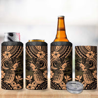 Hawaii Pineapple 4 in 1 Can Cooler Tumbler Polynesian Pattern Yellow Version