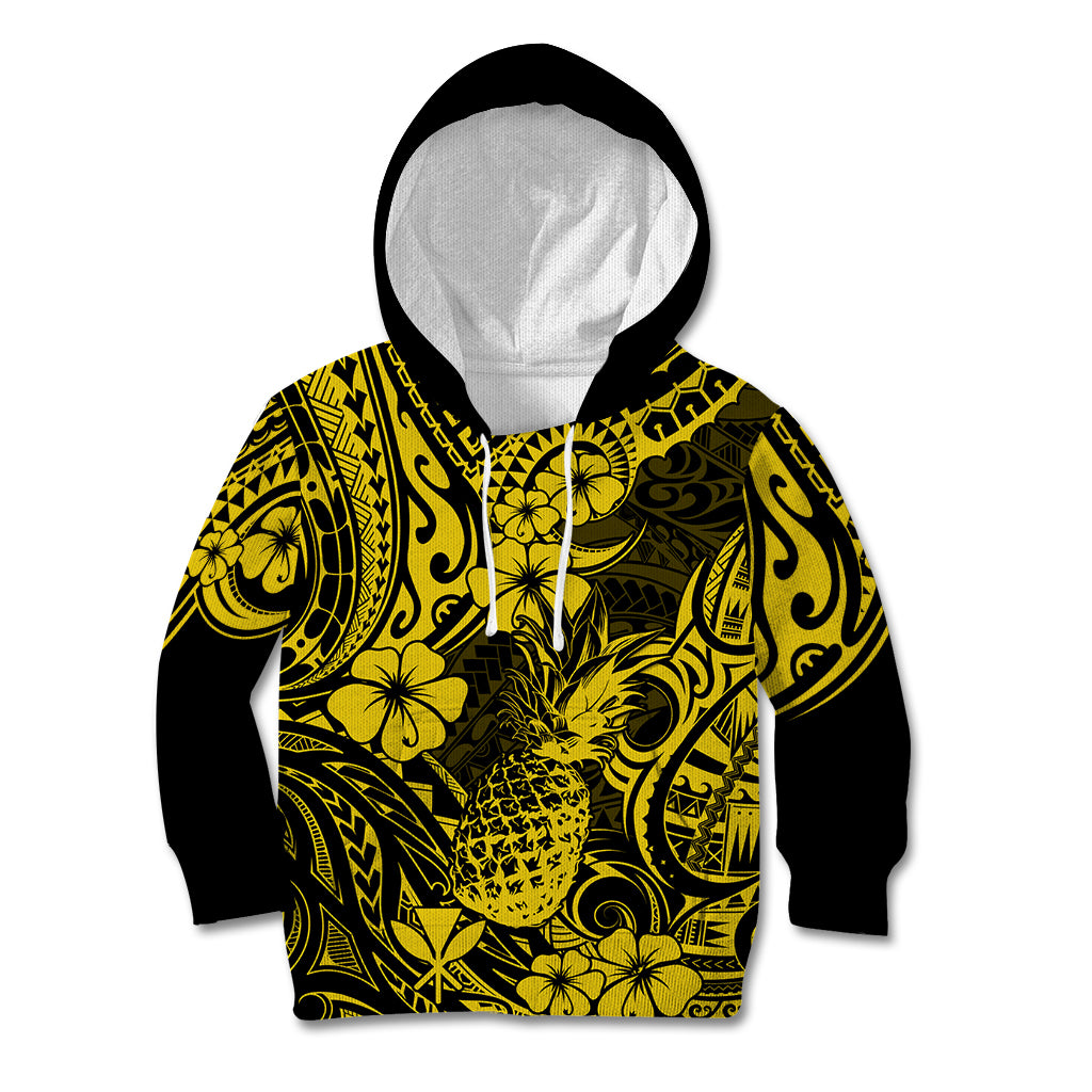 Hawaii Pineapple Kid Hoodie Polynesian Pattern Yellow Version LT01 Yellow - Polynesian Pride