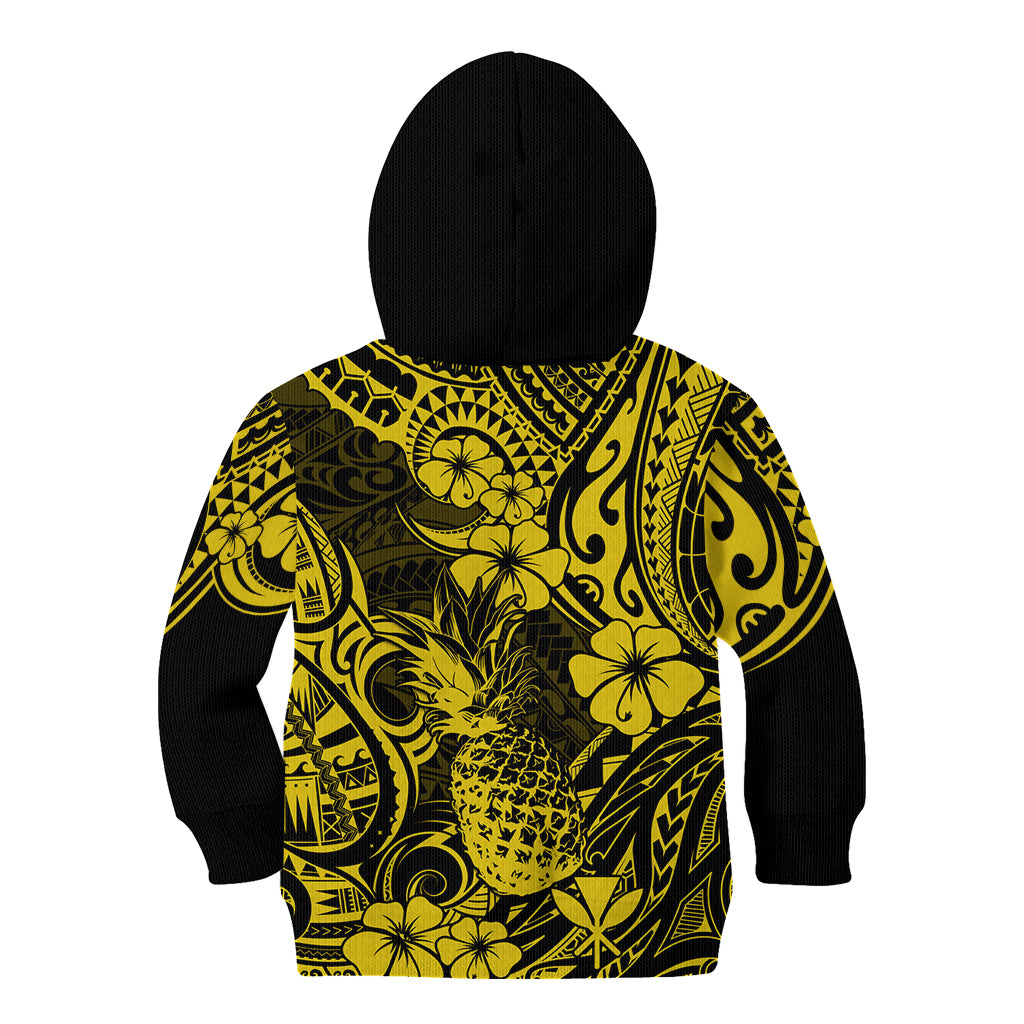 Hawaii Pineapple Kid Hoodie Polynesian Pattern Yellow Version LT01 - Polynesian Pride