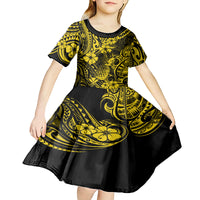 Hawaii Pineapple Kid Short Sleeve Dress Polynesian Pattern Yellow Version LT01 - Polynesian Pride