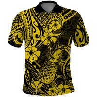 Hawaii Pineapple Polo Shirt Polynesian Pattern Yellow Version LT01 Yellow - Polynesian Pride
