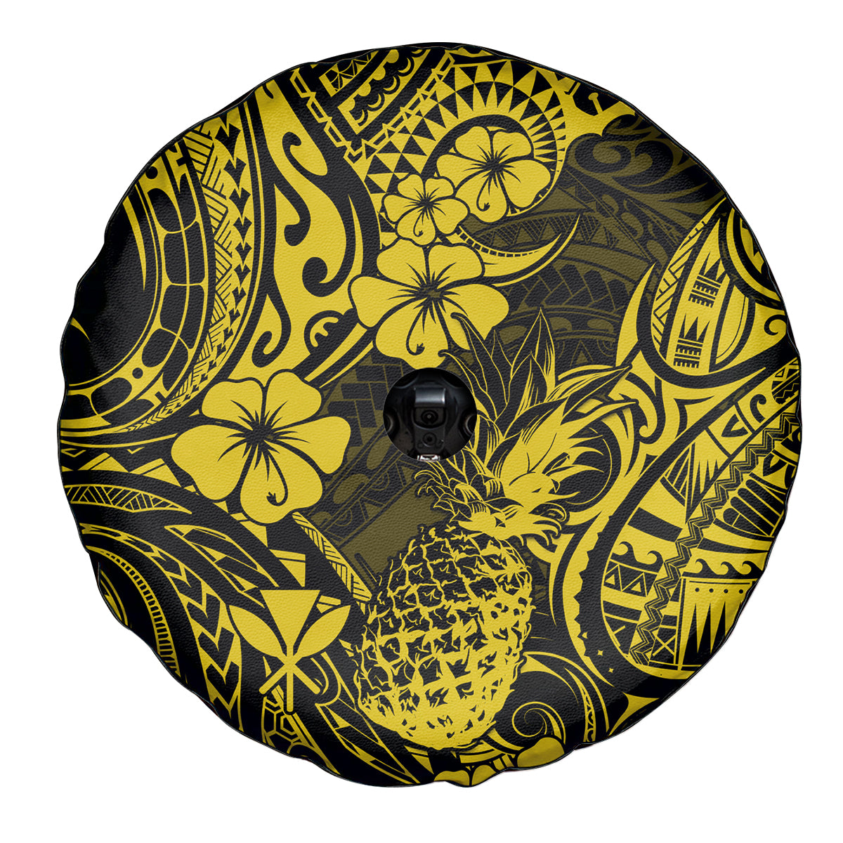 Hawaii Pineapple Spare Tire Cover Polynesian Pattern Yellow Version LT01 - Polynesian Pride