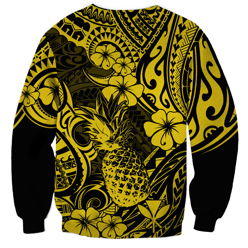 Hawaii Pineapple Sweatshirt Polynesian Pattern Yellow Version LT01 - Polynesian Pride