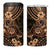 Hawaii Shaka Sign 4 in 1 Can Cooler Tumbler With Polynesian Hibiscus Gold Unique