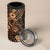 Hawaii Shaka Sign 4 in 1 Can Cooler Tumbler With Polynesian Hibiscus Gold Unique