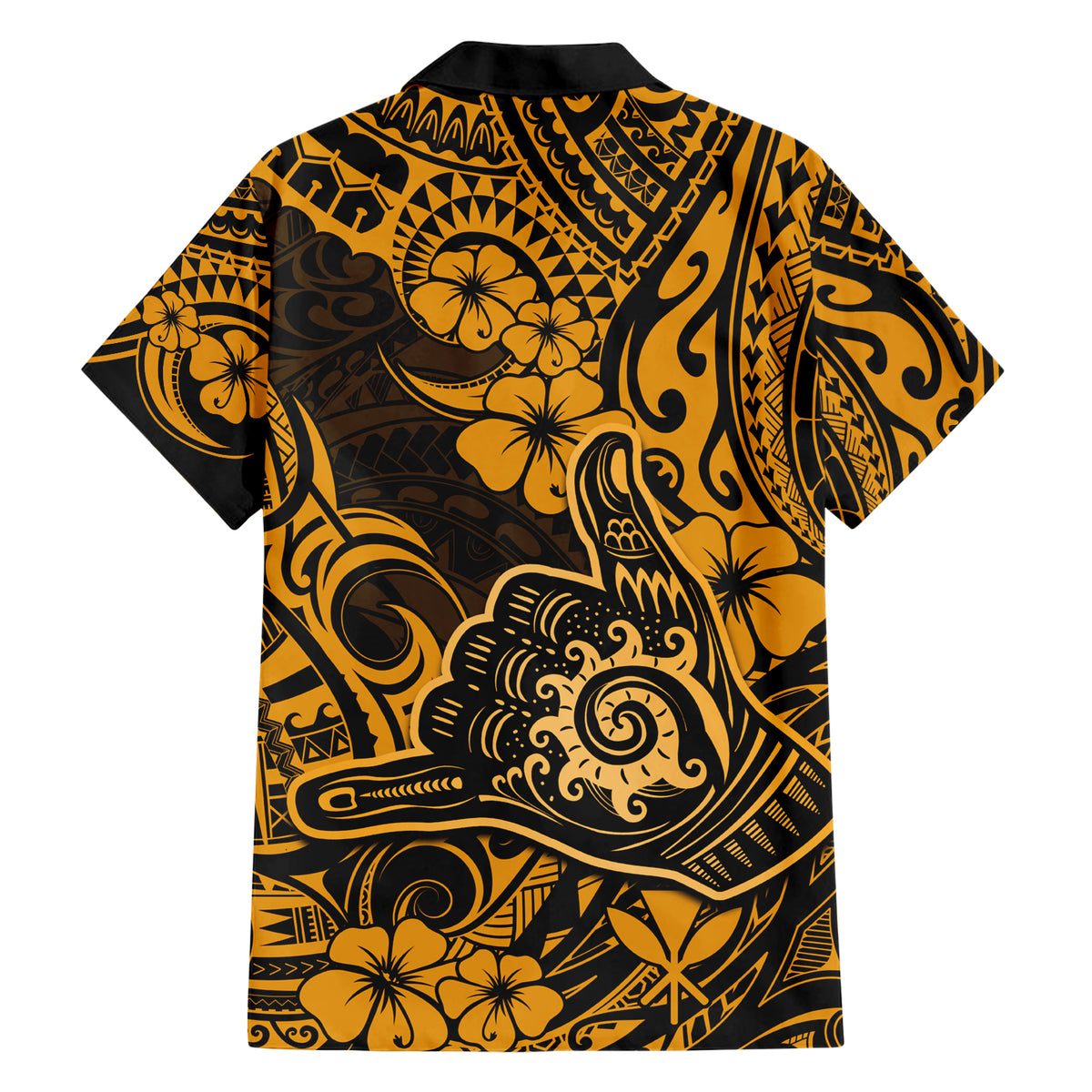 Hawaii Shaka Sign Hawaiian Shirt With Polynesian Hibiscus Gold Unique LT01 - Polynesian Pride
