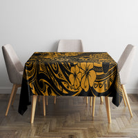 Hawaii Shaka Sign Tablecloth With Polynesian Hibiscus Gold Unique LT01 - Polynesian Pride