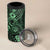 Hawaii Shaka Sign 4 in 1 Can Cooler Tumbler With Polynesian Hibiscus Green Unique