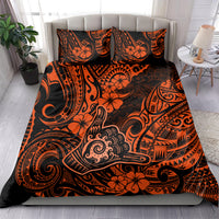Hawaii Shaka Sign Bedding Set With Polynesian Hibiscus Orange Unique LT01 - Polynesian Pride