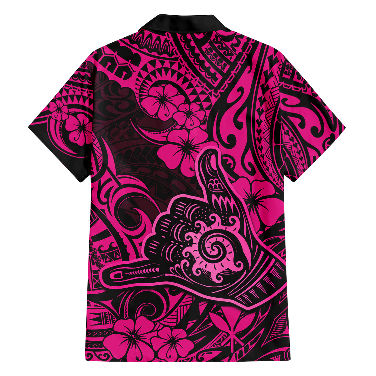 Hawaii Shaka Sign Family Matching Long Sleeve Bodycon Dress and Hawaiian Shirt With Polynesian Hibiscus Pink Unique LT01 - Polynesian Pride