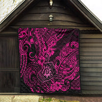 Hawaii Shaka Sign Quilt With Polynesian Hibiscus Pink Unique LT01 - Polynesian Pride