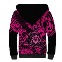 Hawaii Shaka Sign Sherpa Hoodie With Polynesian Hibiscus Pink Unique LT01 - Polynesian Pride