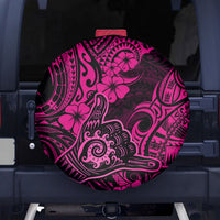 Hawaii Shaka Sign Spare Tire Cover With Polynesian Hibiscus Pink Unique LT01 - Polynesian Pride