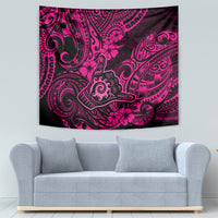 Hawaii Shaka Sign Tapestry With Polynesian Hibiscus Pink Unique LT01 - Polynesian Pride