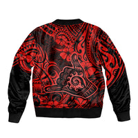 Hawaii Shaka Sign Bomber Jacket Polynesian Pattern Red Version LT01 - Polynesian Pride