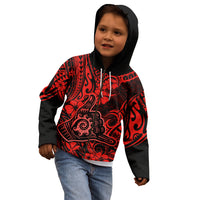 Hawaii Shaka Sign Kid Hoodie Polynesian Pattern Red Version LT01 - Polynesian Pride