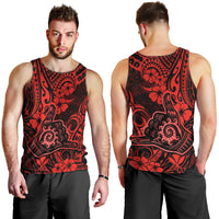 Hawaii Shaka Sign Men Tank Top Polynesian Pattern Red Version LT01 - Polynesian Pride
