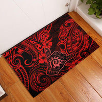 Hawaii Shaka Sign Rubber Doormat Polynesian Pattern Red Version LT01 Red - Polynesian Pride