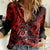 Hawaii Shaka Sign Women Casual Shirt Polynesian Pattern Red Version LT01 Female Red - Polynesian Pride