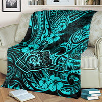 Hawaii Shaka Sign Blanket Polynesian Pattern Turquoise Version LT01 - Polynesian Pride