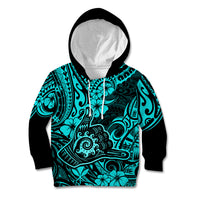 Hawaii Shaka Sign Kid Hoodie Polynesian Pattern Turquoise Version LT01 Turquoise - Polynesian Pride
