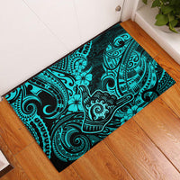 Hawaii Shaka Sign Rubber Doormat Polynesian Pattern Turquoise Version LT01 Turquoise - Polynesian Pride