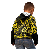 Hawaii Shaka Sign Kid Hoodie Polynesian Pattern Yellow Version LT01 - Polynesian Pride