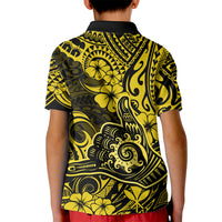 Hawaii Shaka Sign Kid Polo Shirt Polynesian Pattern Yellow Version LT01 - Polynesian Pride