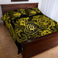 Hawaii Shaka Sign Quilt Bed Set Polynesian Pattern Yellow Version LT01 - Polynesian Pride