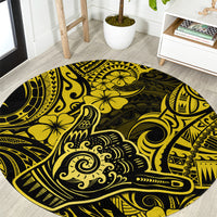 Hawaii Shaka Sign Round Carpet Polynesian Pattern Yellow Version LT01 Yellow - Polynesian Pride