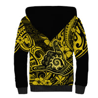 Hawaii Shaka Sign Sherpa Hoodie Polynesian Pattern Yellow Version LT01 - Polynesian Pride