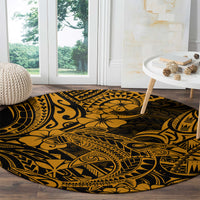 Hawaii Shark Round Carpet Polynesian Pattern Gold Version LT01 - Polynesian Pride