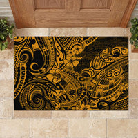 Hawaii Shark Rubber Doormat Polynesian Pattern Gold Version LT01 - Polynesian Pride