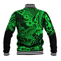 Hawaii Shark Baseball Jacket Polynesian Pattern Green Version LT01 - Polynesian Pride