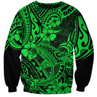 Hawaii Shark Sweatshirt Polynesian Pattern Green Version LT01 Unisex Green - Polynesian Pride