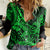 Hawaii Shark Women Casual Shirt Polynesian Pattern Green Version LT01 Female Green - Polynesian Pride