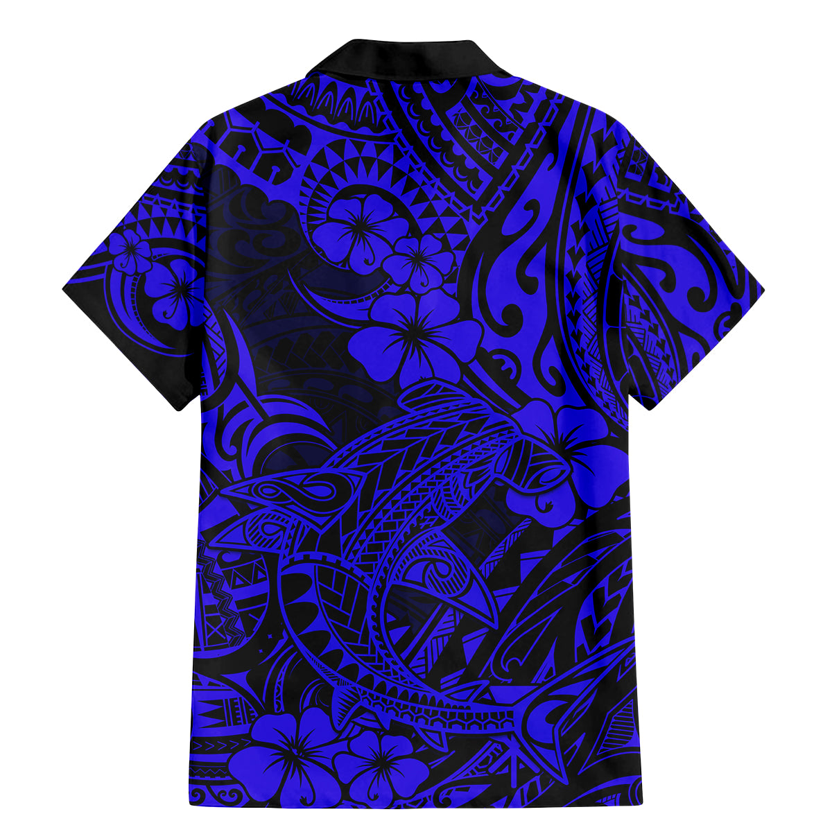 Hawaii Shark Family Matching Mermaid Dress and Hawaiian Shirt Polynesian Pattern Navy Blue Version LT01 - Polynesian Pride