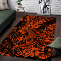 Hawaii Shark Area Rug Polynesian Pattern Orange Version LT01 Orange - Polynesian Pride
